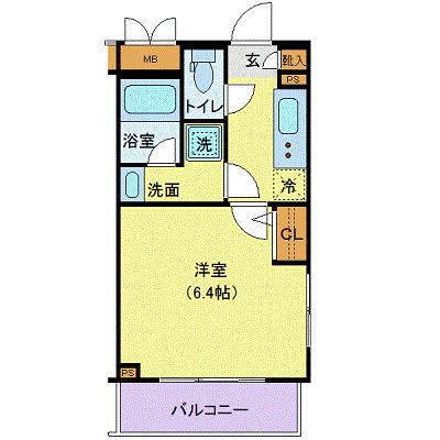 ジェノヴィア渋谷本町グリーンヴェール(1K/5階)の間取り写真