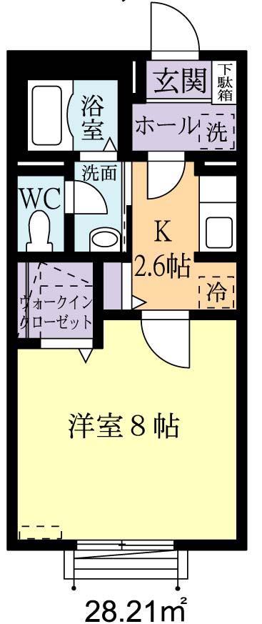 マストライフ百合ヶ丘II-C棟(1K/1階)の間取り写真