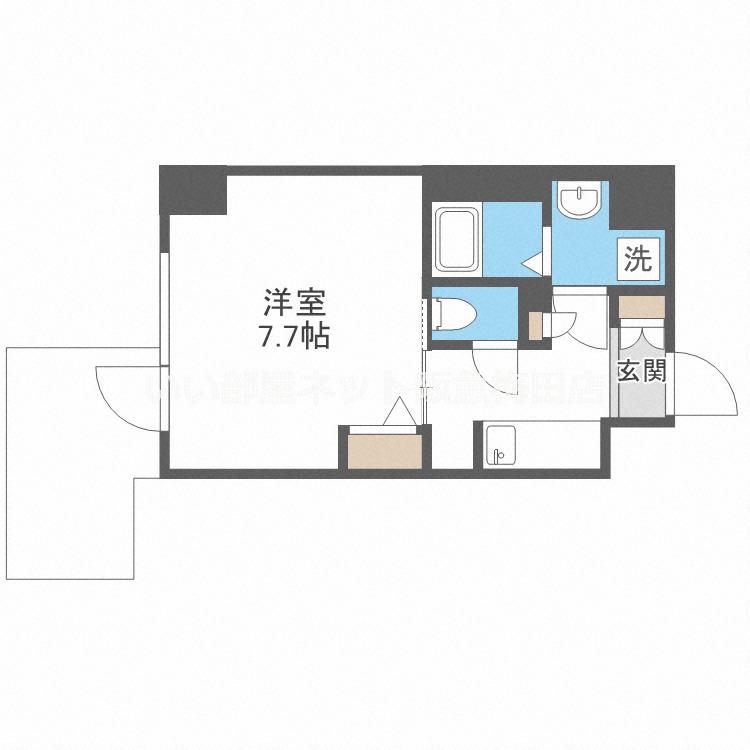 LA DOUCEUR江坂II(1K/8階)の間取り写真