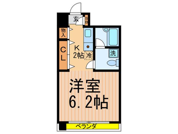 オークヴァレー桜新町(1K/1階)の間取り写真