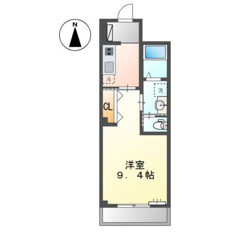 シルビア小田原(1K/3階)の間取り写真