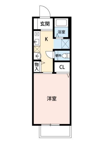 セレスト瀬の川(1K/2階)の間取り写真