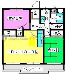 メゾン・ド・FUJI2(2LDK/2階)の間取り写真