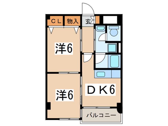 清和ベルメゾン(2DK/2階)の間取り写真