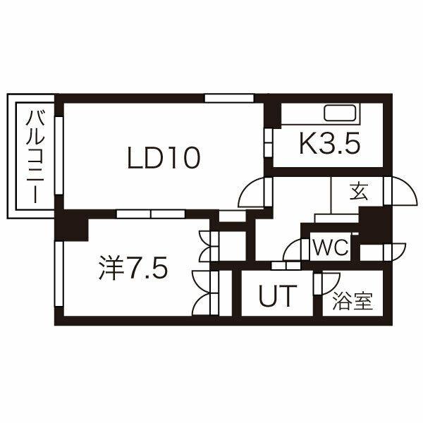 さんぱちBLDI(1LDK/10階)の間取り写真