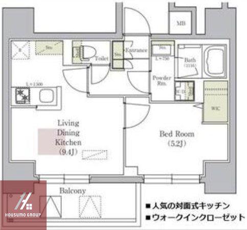 アーバネックス南森町イースト(1LDK/2階)の間取り写真
