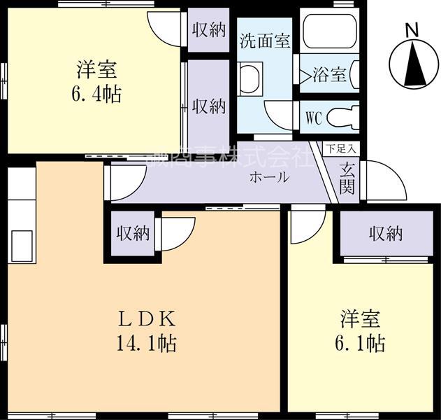 フレグランスタカイ(2LDK/2階)の間取り写真