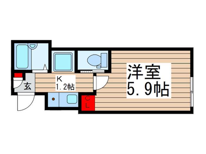 フォレスタ千住(1K/3階)の間取り写真