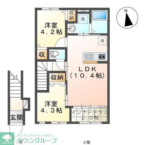 LUMIERE・ARV(2LDK/2階)の間取り写真