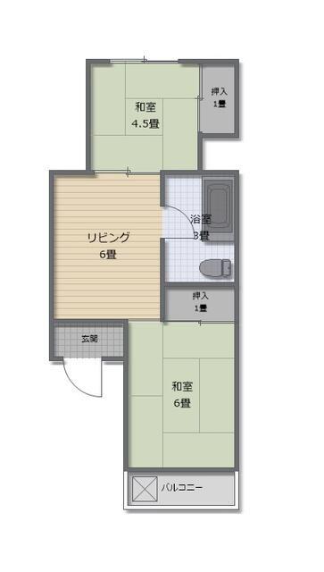 志村MYコーポ(2DK/1階)の間取り写真