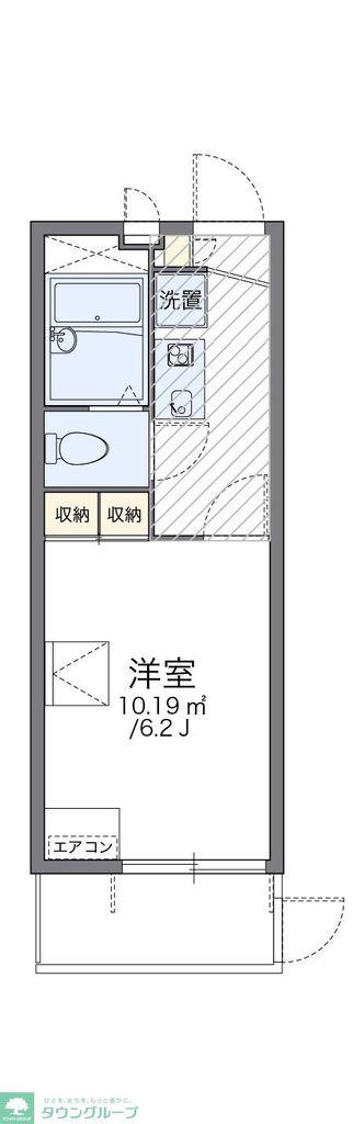 レオパレスピーフス(1K/1階)の間取り写真