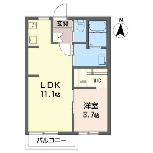 リバーサイドパレス(1LDK/2階)の間取り写真