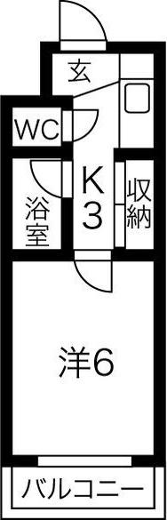 K・J館(1K/2階)の間取り写真