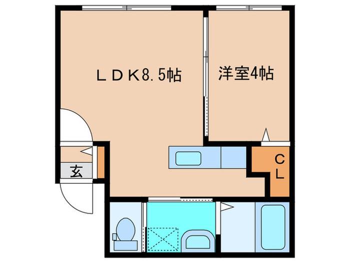 グランラヴィーヌ円山(1LDK/2階)の間取り写真