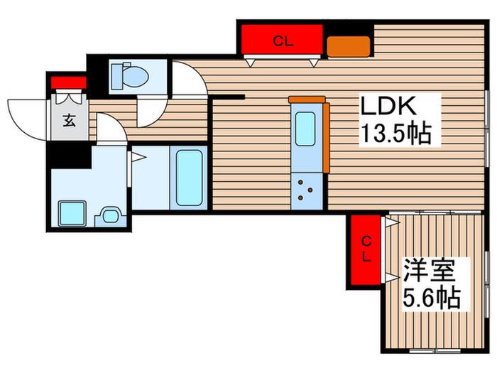 クリナージュ(1LDK/1階)の間取り写真