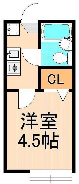 ベルメゾン綾瀬A(1K/1階)の間取り写真