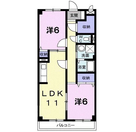 コモドステラ(2LDK/2階)の間取り写真