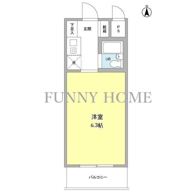 ウッドクレスト砧D棟(ワンルーム/3階)の間取り写真