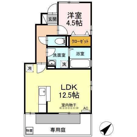クレールコート(1LDK/1階)の間取り写真