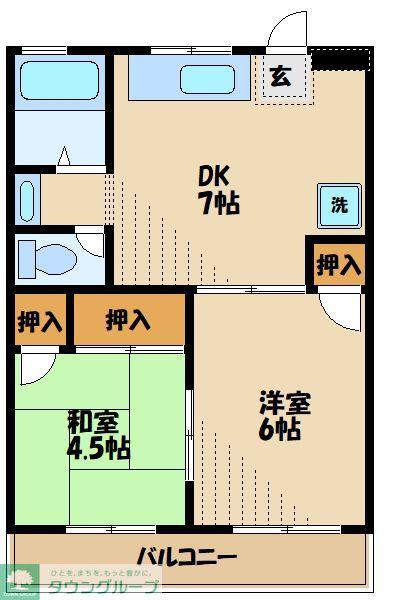 マンションヤジマ(2DK/3階)の間取り写真