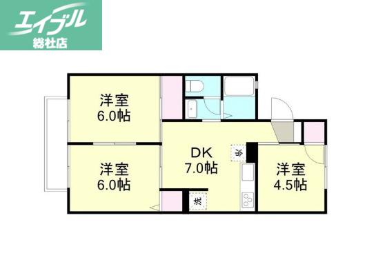 プレセジュール杉原(3DK/2階)の間取り写真