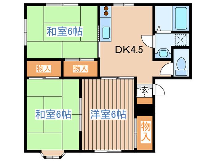 ハイツエバーグリーン(3DK/1階)の間取り写真