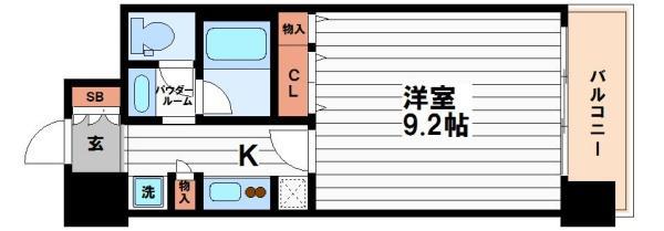 アーバンエース東心斎橋パル(1K/7階)の間取り写真