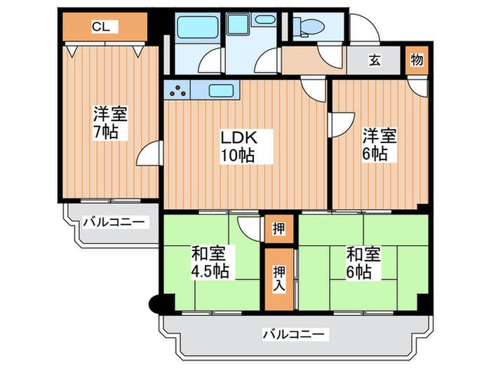 モナリサ(4LDK/3階)の間取り写真
