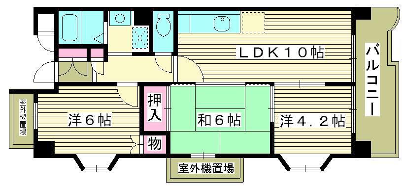 朝日レジデンス(3LDK/2階)の間取り写真