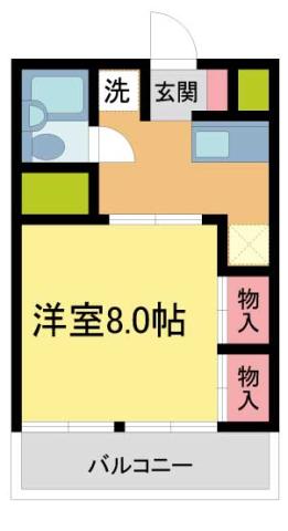 カルムイン香枦園(1K/3階)の間取り写真