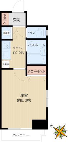 スカイコート後楽園壱番館(1K/3階)の間取り写真