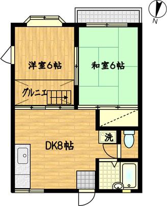 メゾン孝(2DK/2階)の間取り写真