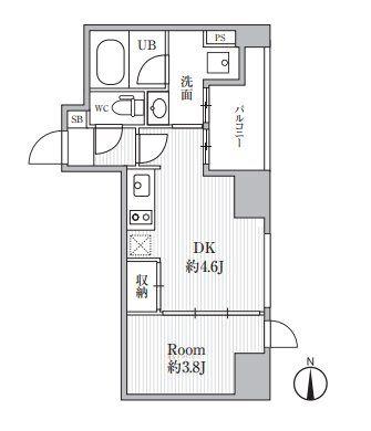 CAVANA SHINTOMICHO(1DK/2階)の間取り写真