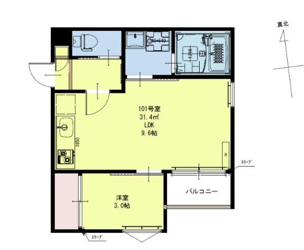 REGALEST卸町PRIME(1LDK/3階)の間取り写真
