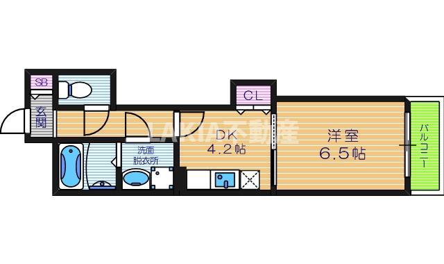 アンティオキア(1DK/7階)の間取り写真