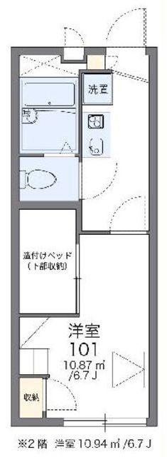 レオパレスルミエールイースト(1K/2階)の間取り写真
