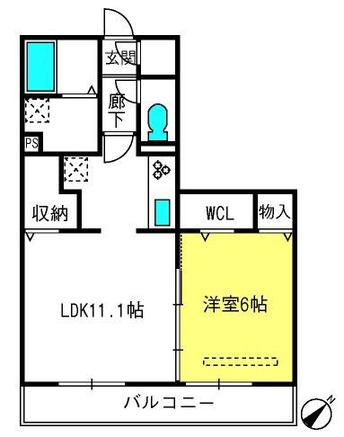 本郷の杜ソグレ(1LDK/2階)の間取り写真