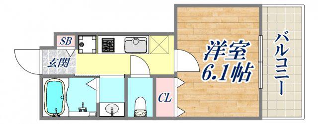 CIEL御影(1K/1階)の間取り写真