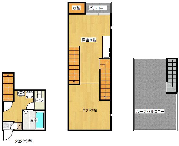 MAISONETIC GENKAI II(ワンルーム/2階)の間取り写真