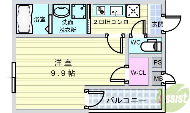 フジパレス豊中曽根Ⅰ番館(1K/3階)の間取り写真