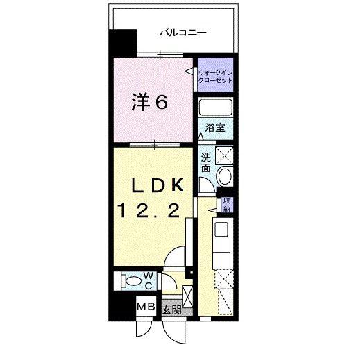 レイ・クレスト(1LDK/8階)の間取り写真