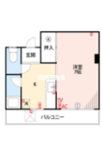 メゾンアイアムMII(1K/3階)の間取り写真