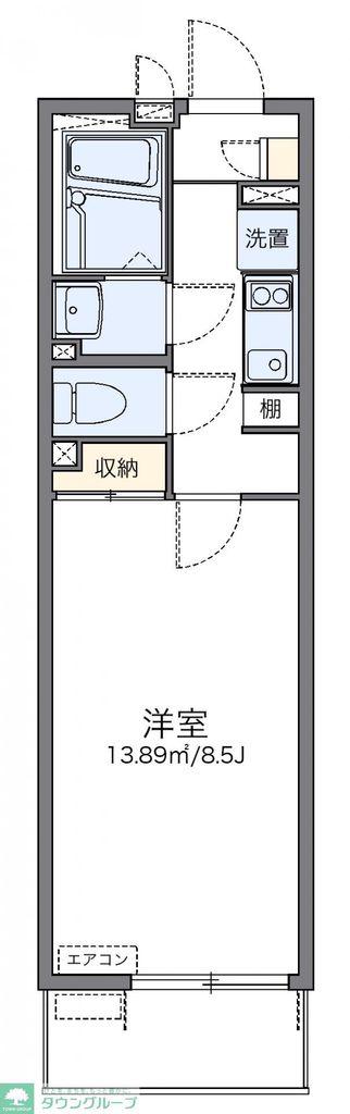 レオネクストコージーコートKM(1K/1階)の間取り写真