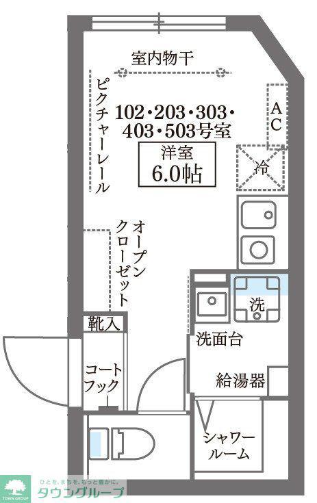 COCOCUBE西荻窪(ワンルーム/2階)の間取り写真