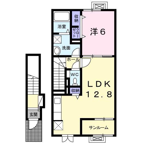 アレグリアII(1LDK/2階)の間取り写真