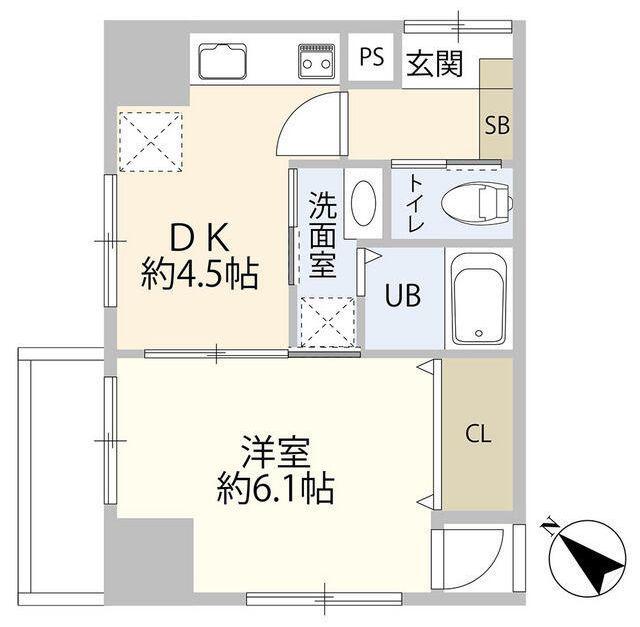 ジャルダン目黒(1DK/8階)の間取り写真