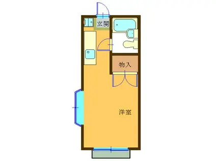 コーポ二葉2号D(1K/1階)の間取り写真