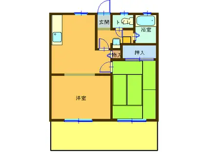 プレミールミタニ(2DK/1階)の間取り写真