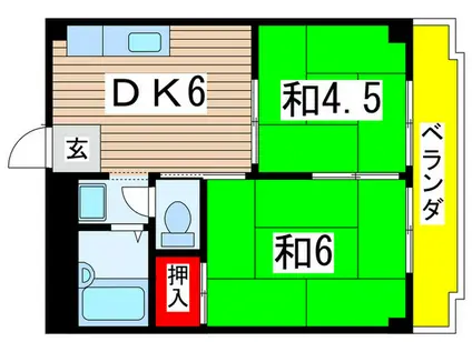 ハイツ永井(2DK/3階)の間取り写真