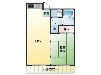 メゾンN(1LDK/2階)の間取り写真